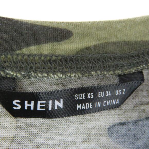 Shein Bikercore Camo Motorcycle Cropped Graphic Tee Crop Top XS - Picture 9 of 11